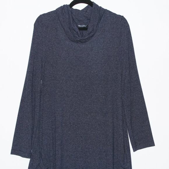 Navy Long Sleeve Maxi Dress Size Large - Picture 2 of 3